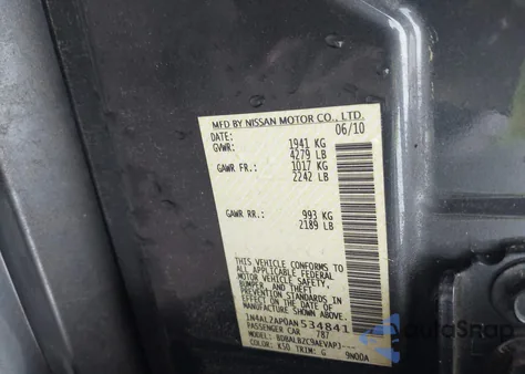 2010 Nissan Altima 2.5 S from USA, damaged, VIN 1N4AL2AP0AN534841